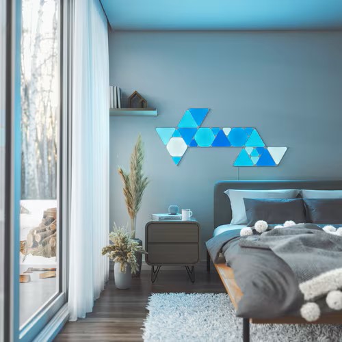 Nanoleaf ナノリーフ Shapes Triangle シェイプス トライアングル スターターパック 9枚入り RGBCW スマートライト ゲーミングライト タッチ操作 Wi-Fi HomeKit Alexa - 画像 (8)