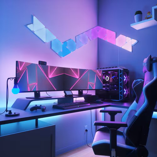 Nanoleaf ナノリーフ Shapes Triangle シェイプス トライアングル スターターパック 9枚入り RGBCW スマートライト ゲーミングライト タッチ操作 Wi-Fi HomeKit Alexa - 画像 (5)