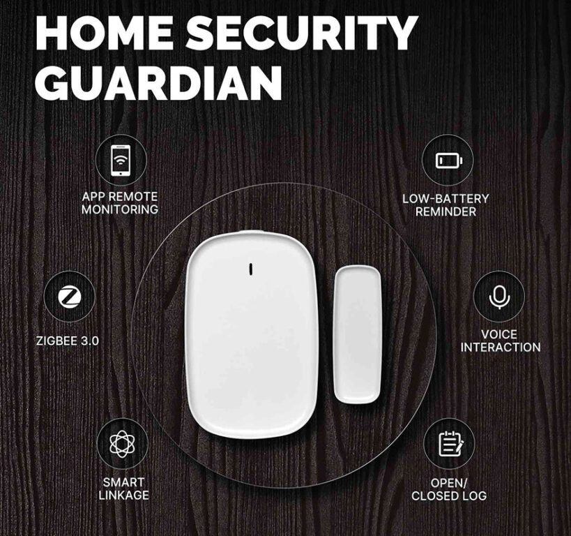 MOES Tuya(トゥーヤ)開閉センサー ZigBee ワイヤレス開閉検知 スマートホーム Alexa Google Home Smart Life CR2032電池式