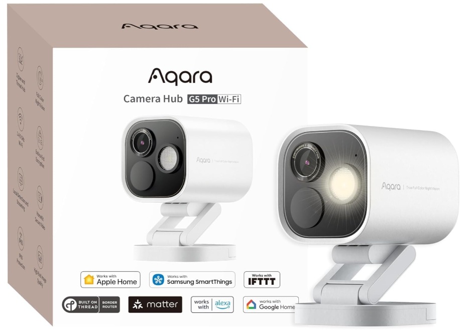 Aqara アカラ 防犯カメラ G5 Pro Wi-Fi 屋外屋内兼用 フルカラーナイトビジョン 監視カメラ Matter ハブ 超広角 AI検知 セキュリティ IP65 防水防塵 耐候性