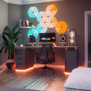 Nanoleaf ナノリーフ Shapes Triangle シェイプス トライアングル スターターパック 9枚入り RGBCW スマートライト ゲーミングライト タッチ操作 Wi-Fi HomeKit Alexa - 画像 (7)