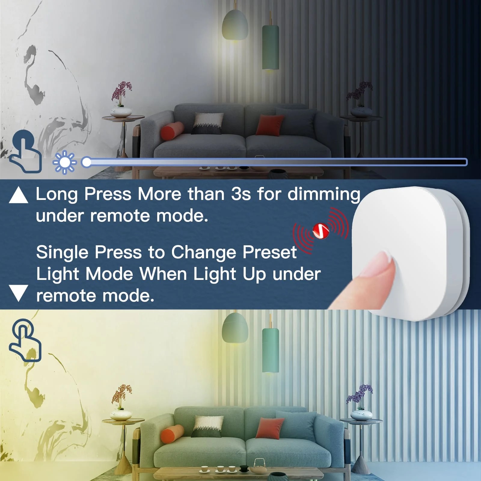 MOES 防水スマートスイッチ ZigBee IP55 電池式 ワイヤレス調光 無配線 ワイヤレススマートスイッチ 屋外設置可能 スマートホーム - 画像 (5)