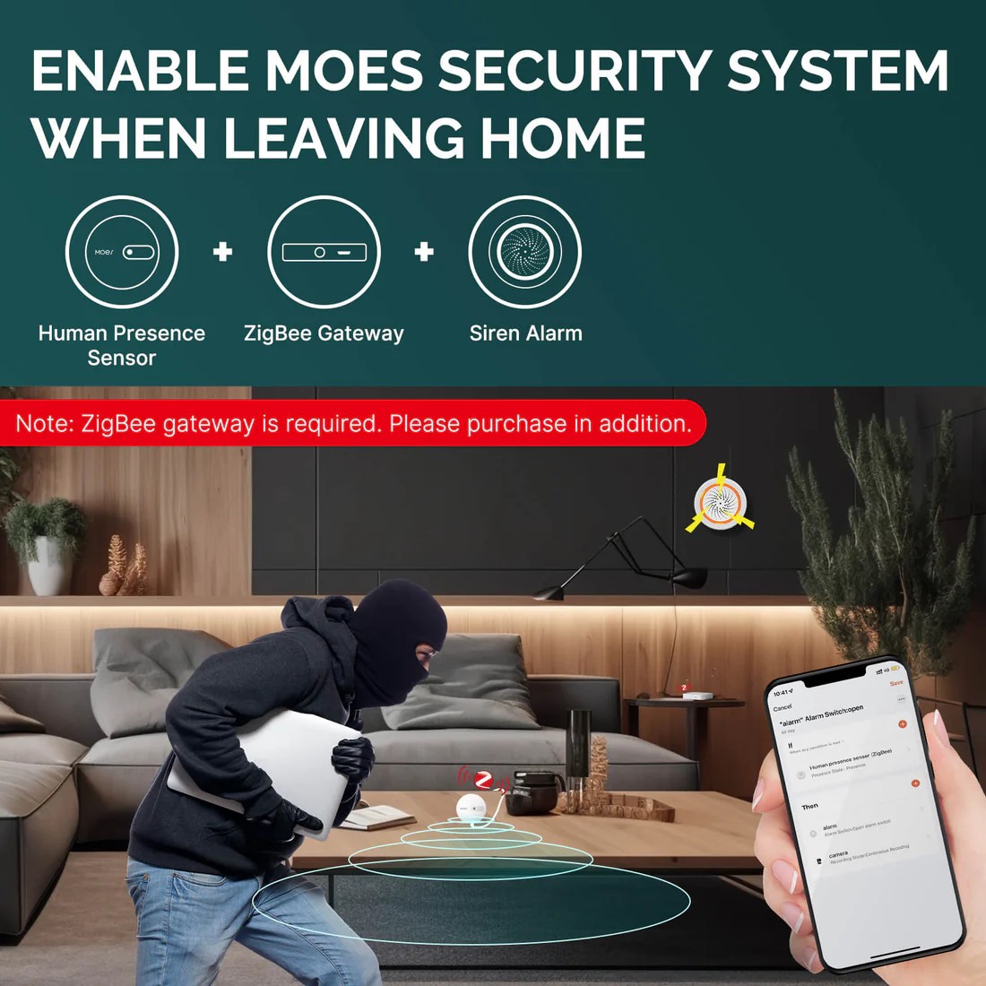 MOES 人感センサーZigBee 24GHzミリ波レーダー搭載 人感検知 スマートホーム対応 磁気マウント式 Alexa Google Home Smart Life - 画像 (10)