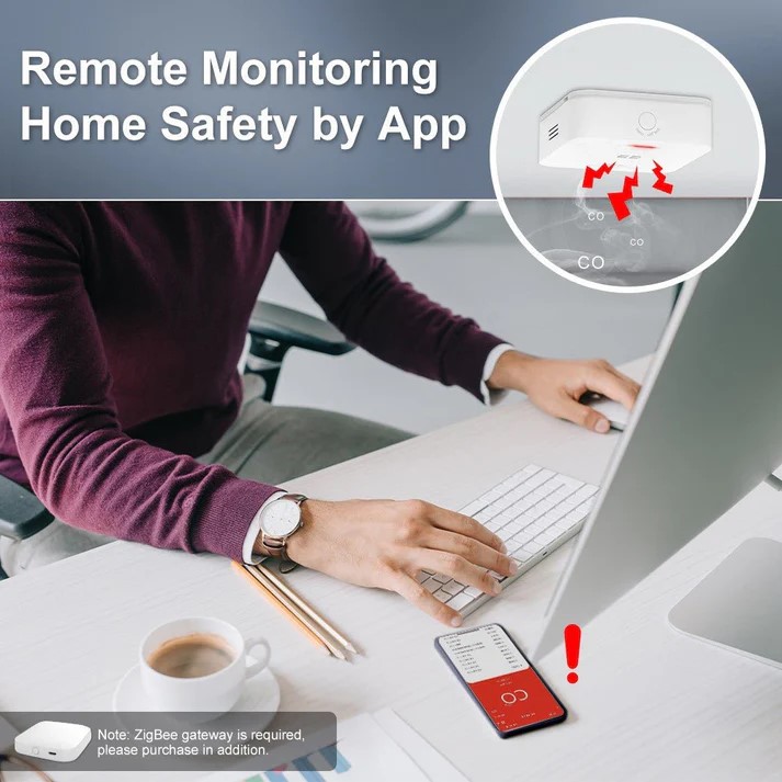 MOES 一酸化炭素検知センサー ZigBee COアラーム 一酸化炭素検知 高音85dB&赤LED 警告 単3電池5年駆動 スマホ通知対応 スマートホーム - 画像 (13)