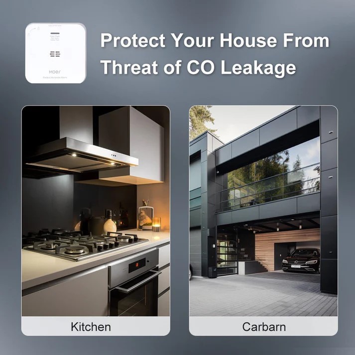 MOES 一酸化炭素検知センサー ZigBee COアラーム 一酸化炭素検知 高音85dB&赤LED 警告 単3電池5年駆動 スマホ通知対応 スマートホーム - 画像 (5)