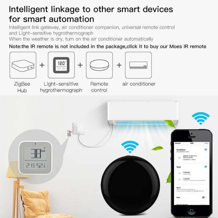 MOES スマート温湿度・照度センサー ZigBee+Bluetooth 温湿度照度センサー 3-in-1 リアルタイム測定 CR2032電池駆動 スマート連携可 スマートホーム - 画像 (6)
