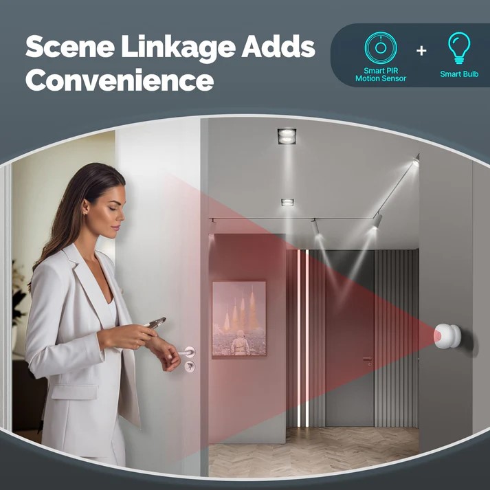 MOES 人感センサー PIRセンサー モーションセンサー ZigBee 赤外線モーション検知 CR2450電池式 磁石取付 照明連動可能 マグネット コンパクト スマートホーム - 画像 (6)