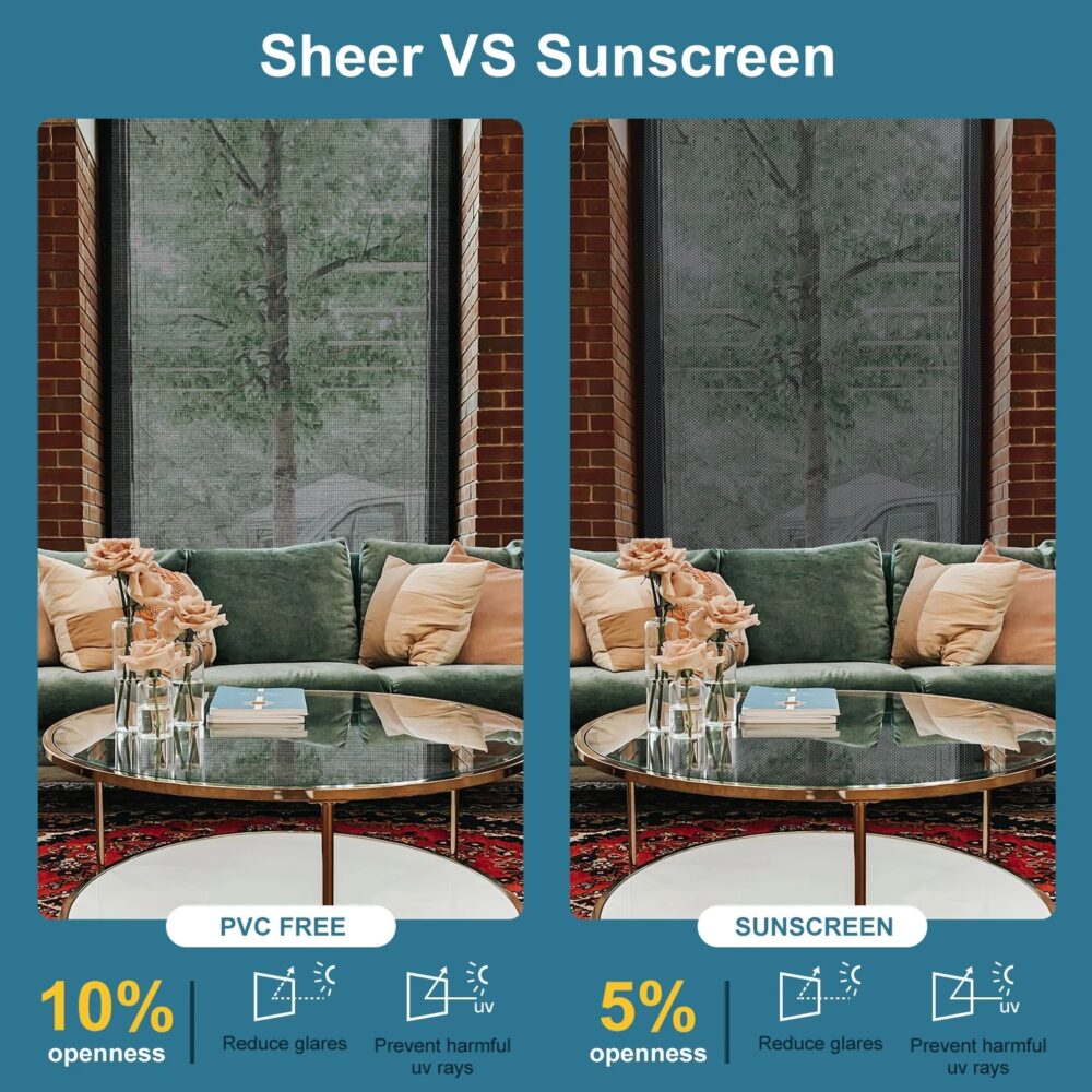 PVC Free Sunscreen ロールスクリーン (遮光50%) - 画像 (4)
