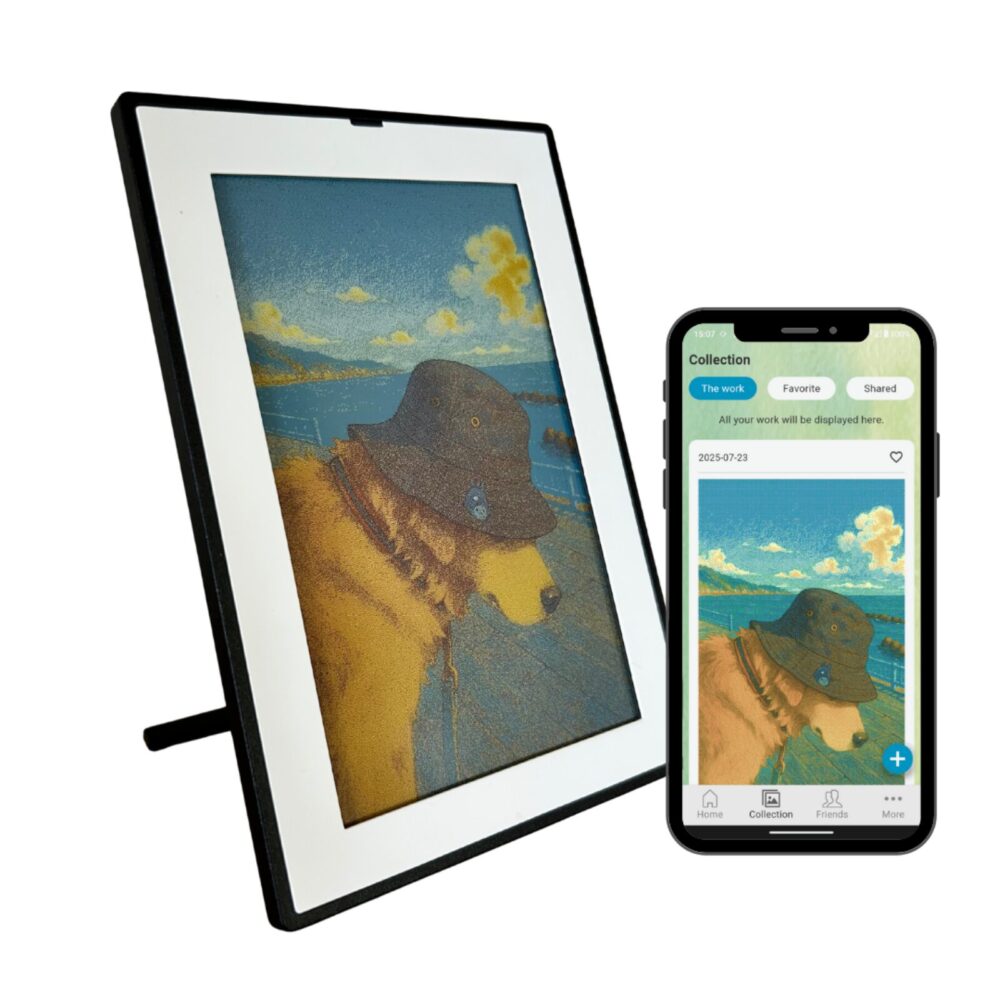 SMARTWIZ+art 7.3インチ デジタルアートフレーム E Ink Spectra 6 Matter対応 スマートハブ機能 長時間駆動 コードレス 写真 USB-C対応 iOS Android アプリ対応