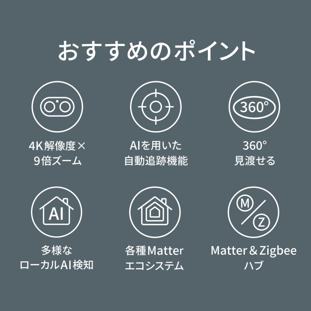 Aqara カメラハブ G350 4K見守りカメラ ペット防犯カメラ Matter対応 AI自動追尾 Wi-Fi 室内用 双方向通話 ナイトビジョン HomeKit Alexa Google Home対応