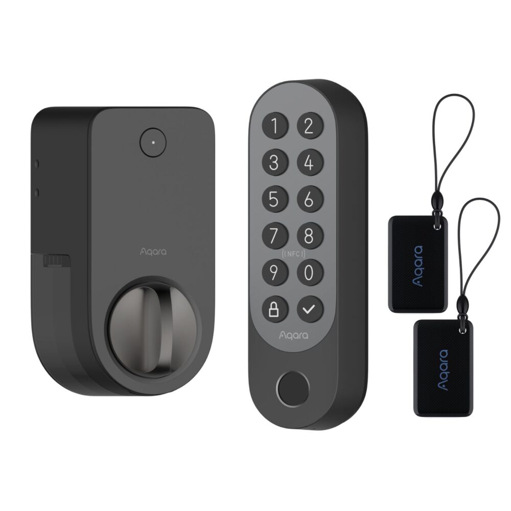 Aqara スマートロック J200 スダンダードセット 後付け スマートキー 指紋認証 Appleホームキー対応 Matter対応 工事不要 賃貸 玄関ドア オートロック
