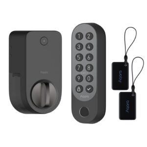 Aqara スマートロック J200 スダンダードセット 後付け スマートキー 指紋認証 Appleホームキー対応 Matter対応 工事不要 賃貸 玄関ドア オートロック
